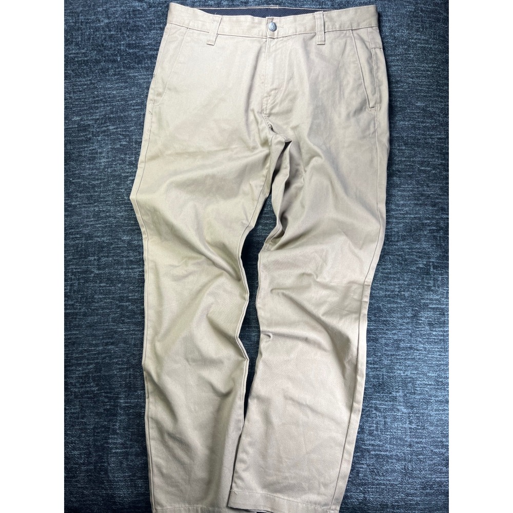 Volcom Frickin Modern Stretch Pants Mens 32 Khaki Chino Skater Trousers‎ 0374